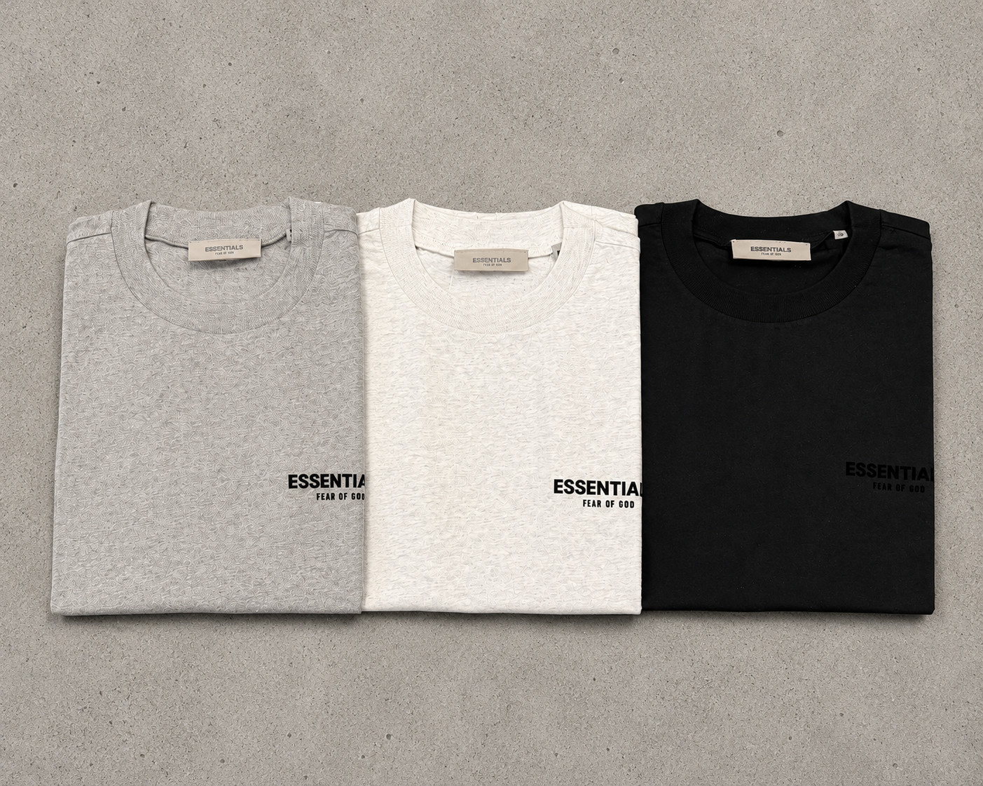 Fear Of God Essentials T-Shirts 3 Pack XXS-XXL Stretch Limo|Dark Oat|Light Oat