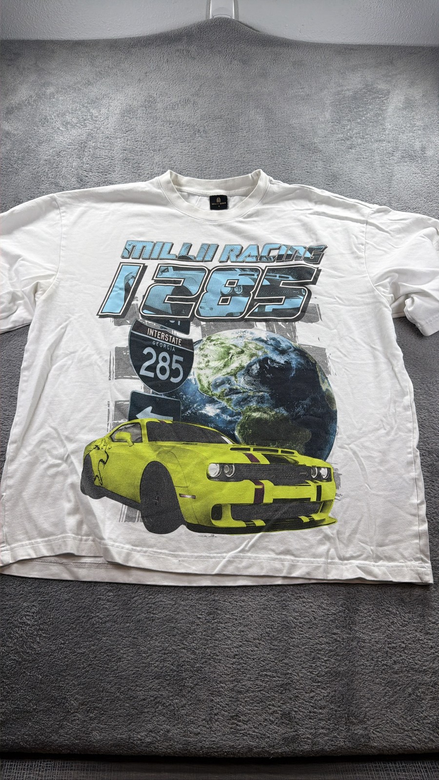 Milli Merch Milli Racing Atlanta I-285 Graphic T-Shirt White Size S