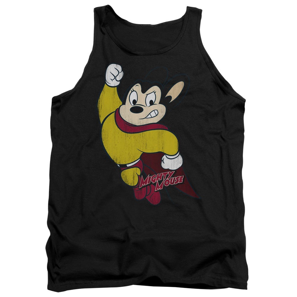Mighty Mouse Classic Hero Men’s T-Shirt Distressed Officially Licensed S-5XL Tee