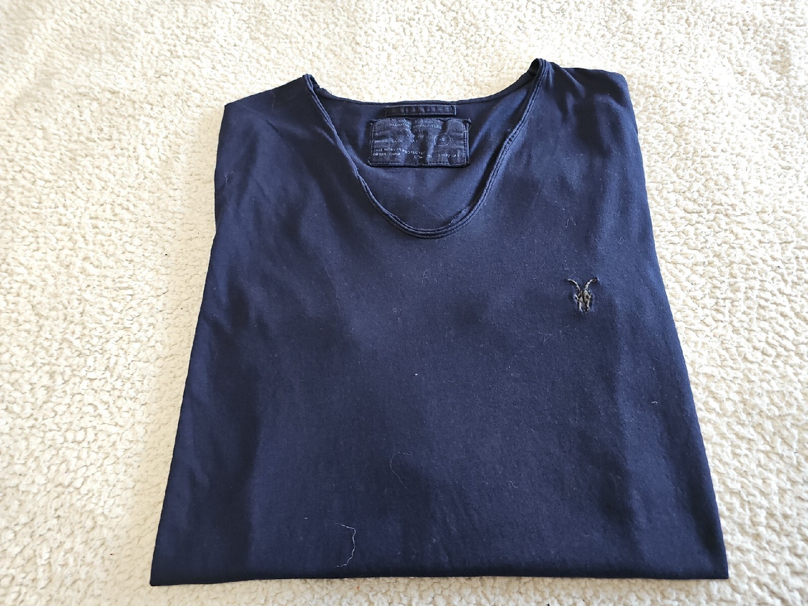 ALLSAINTS Spitalfields Jacks Place Blue S/S Tonic Scoop Neck Shirt Sz XS