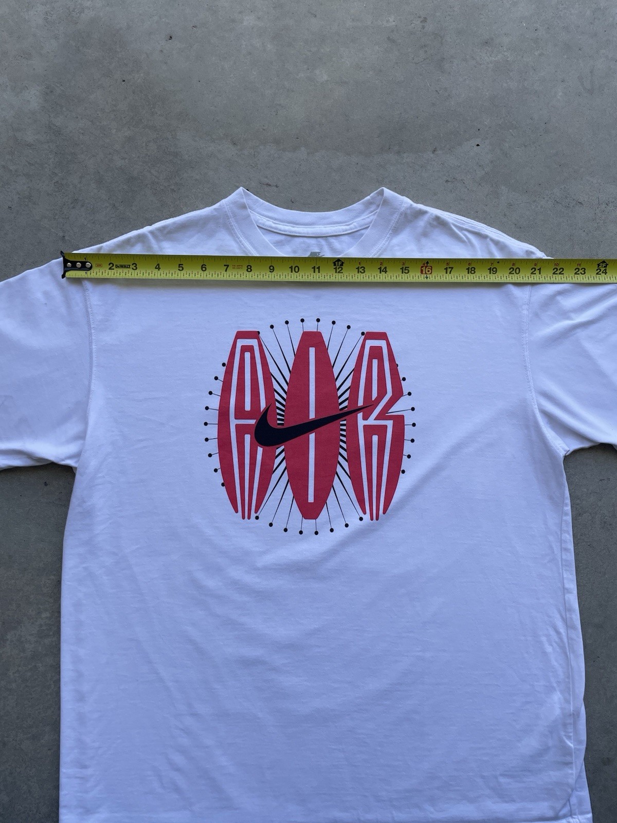 Nike Air Graphic Tee Shirt Mens Large White/Red With Swoosh Y2K