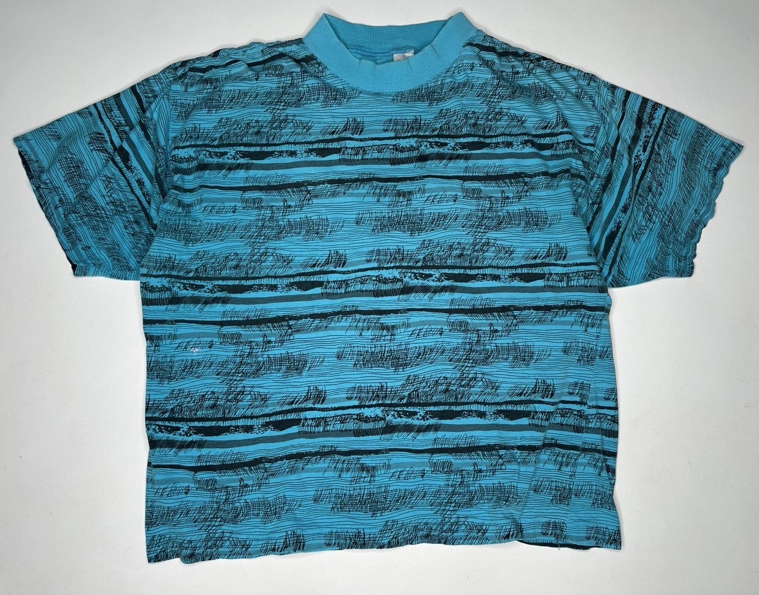 Vintage Electronic Revolution Abstract Stripe Club Kid Surf T-Shirt 80’s L