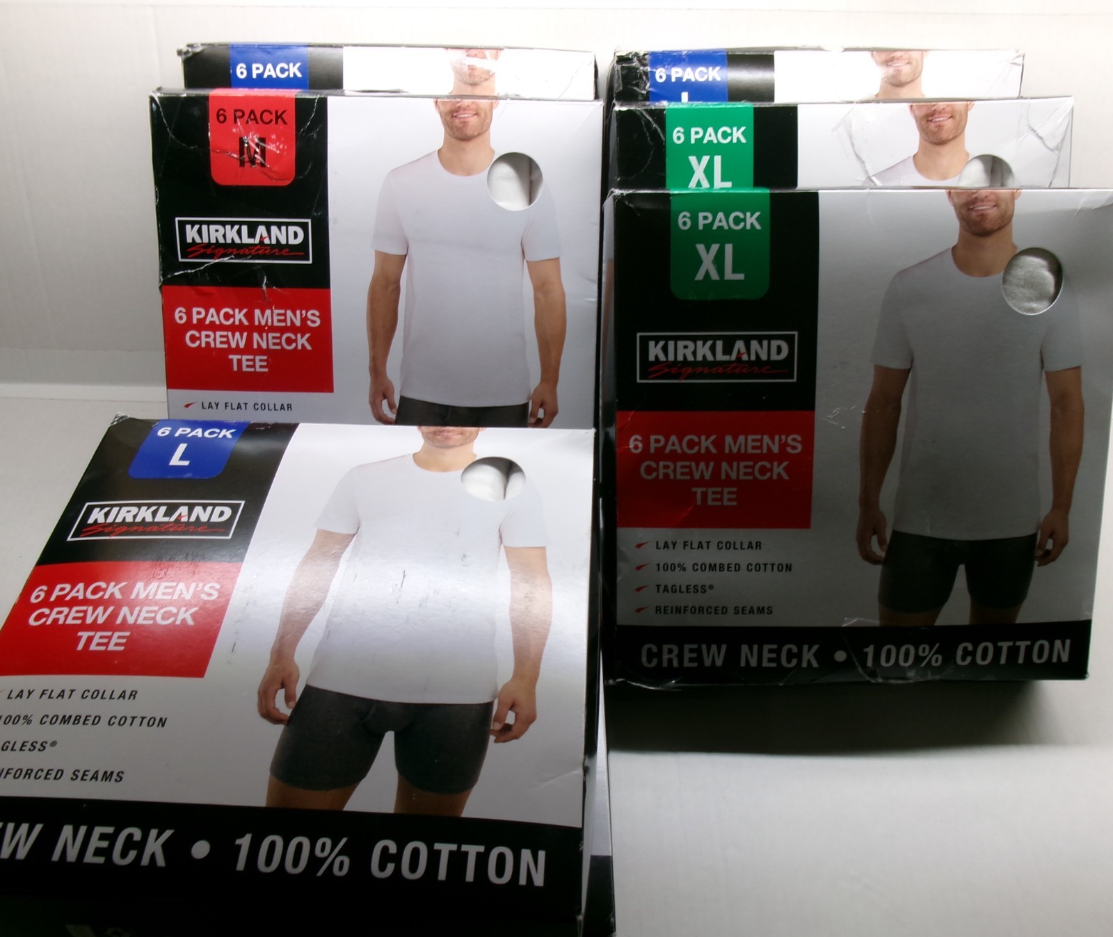 100% Combed Cotton Tee shirts lay flat Collar Reinforced Seams Crew Neck 6ct