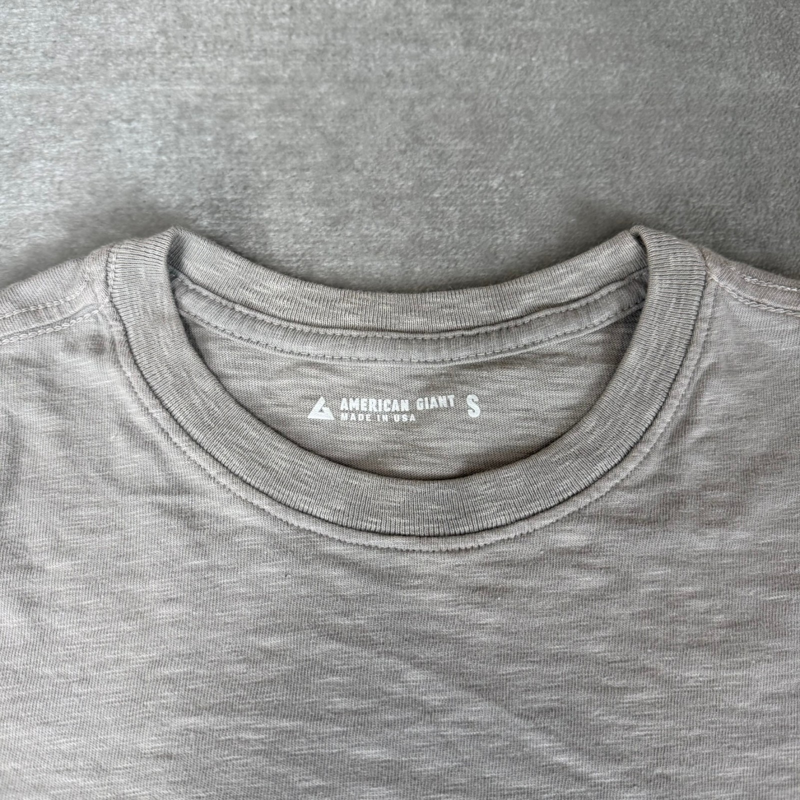 American Giant Long Sleeve Tee T-Shirt Mens Small Light Gray Cotton $65 USA NWOT