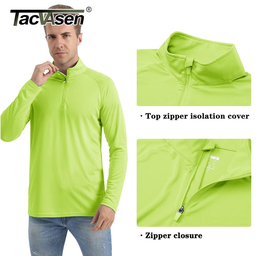 UPF50+ Men’s Sun Protection UV Shirts 1/4 Zip Long Sleeve Performance Golf Tops