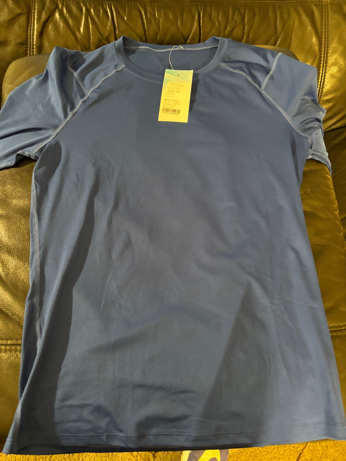 Style One new w tags polyester 85 spandex 15% work out shirt mens s blue Mint