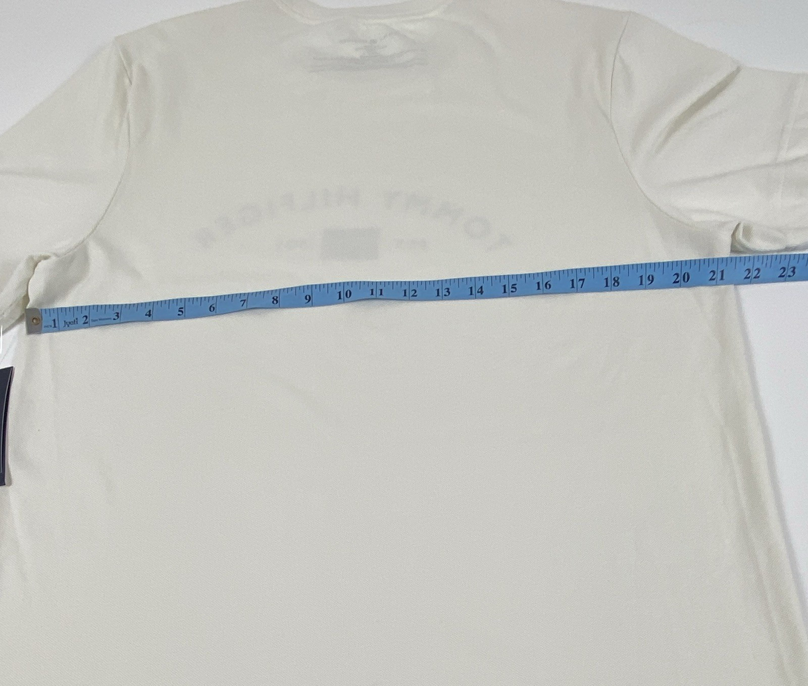 Tommy Hilfiger Men’s Crew Neck Short Sleeve Est. 1985 Flag Logo Tee M Beige