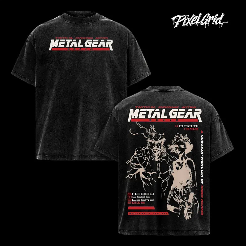 Metal Gear Solid 4 solid Washed Tshirt, Premium TShirt “Tactical Espionage Actio