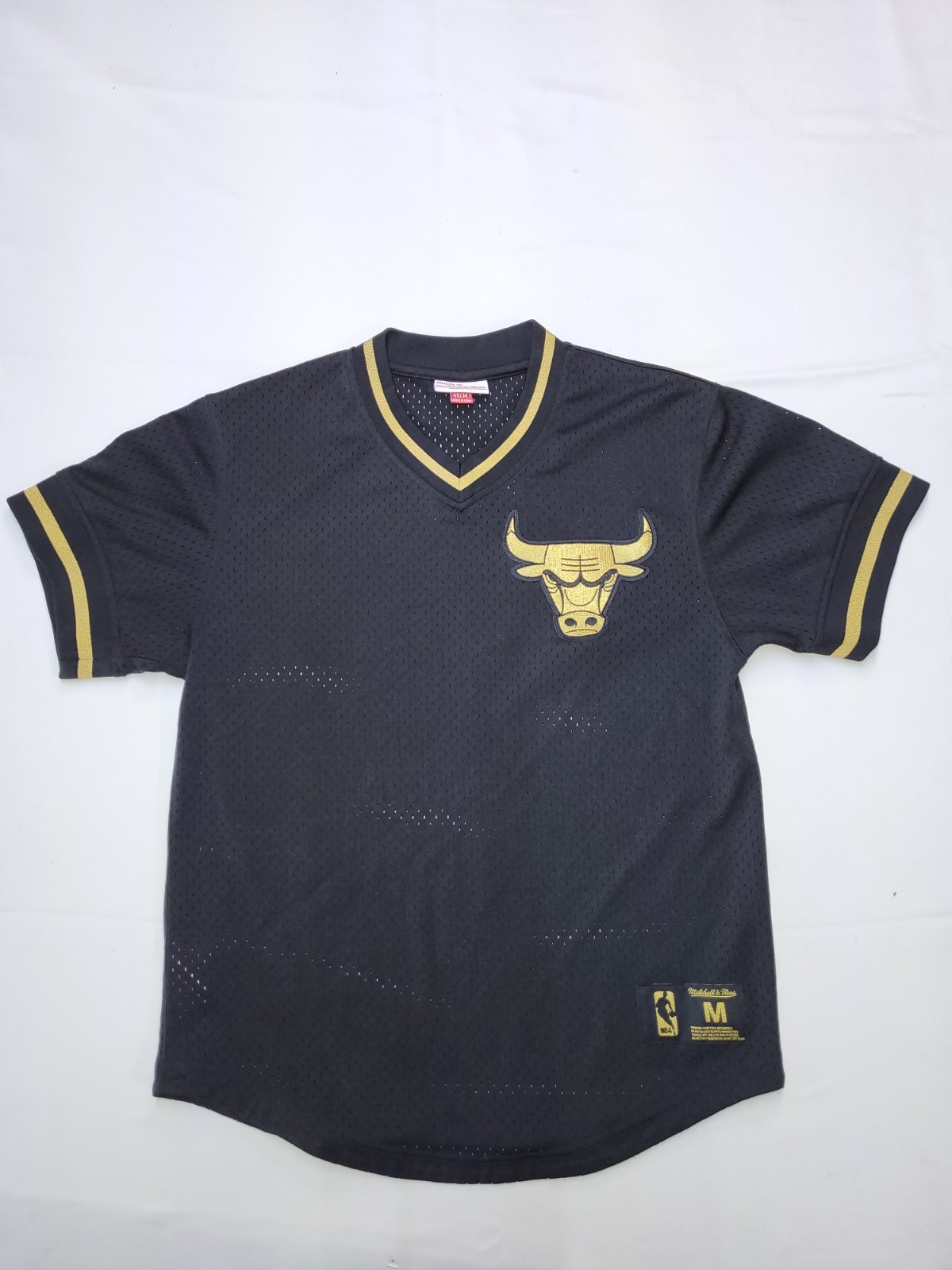 Mitchell & Ness Chicago Bulls Jersey Shirt Mens Medium 40 Black Gold NBA