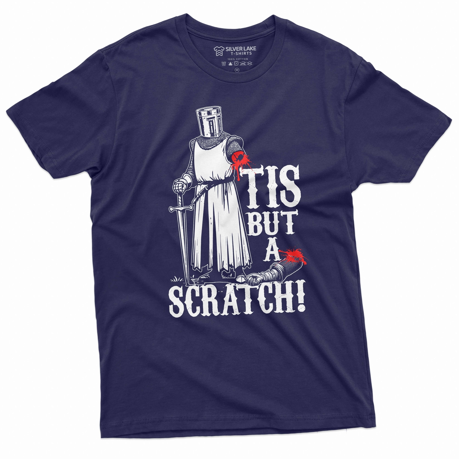 Men’s Funny Tis but a scratch medieval warrior knight crusader shirt for men him