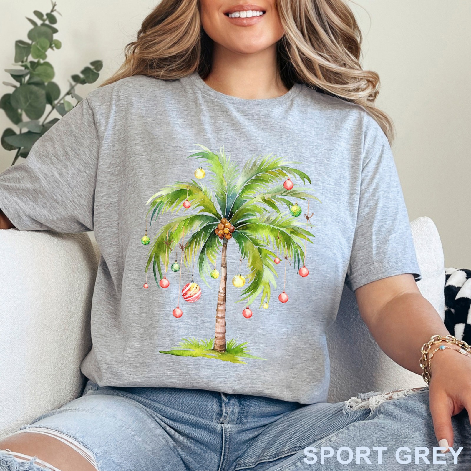 Christmas Palm Tree Shirt, Christmas Tree Tee, Tropical Palm Christmas, 203733