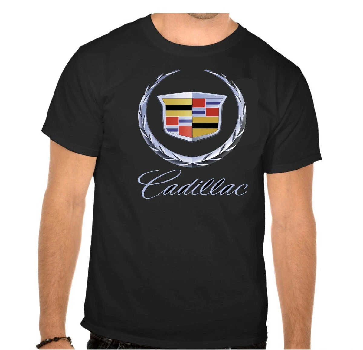 Caddillac Logo Car Black T-Shirt -806