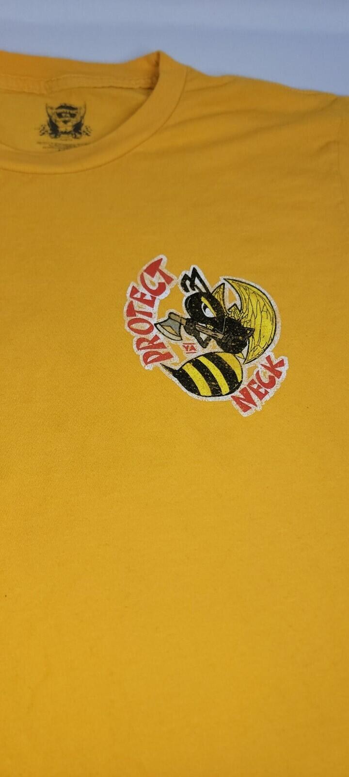 Wu-Tang Clan Killa Bees Protect Ya Neck Yellow Goldenrod T-Shirt LARGE
