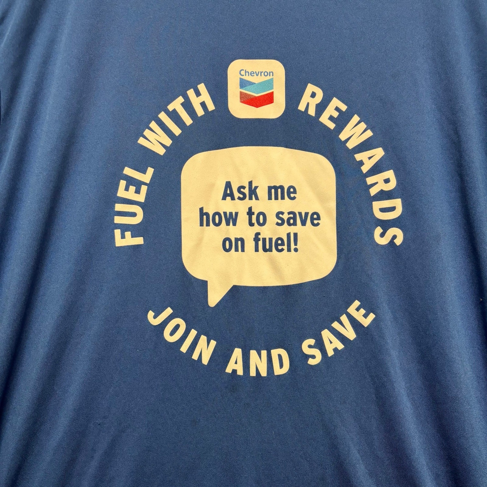 Sport-Tek Chevron Promo Graphic Performance Tee XL Blue Shirt Employee Work