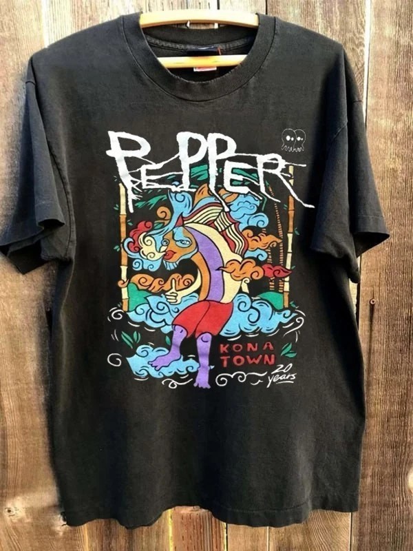 Pepper Kona Town 20th Anniversary Tour short Sleeve Black color shirt