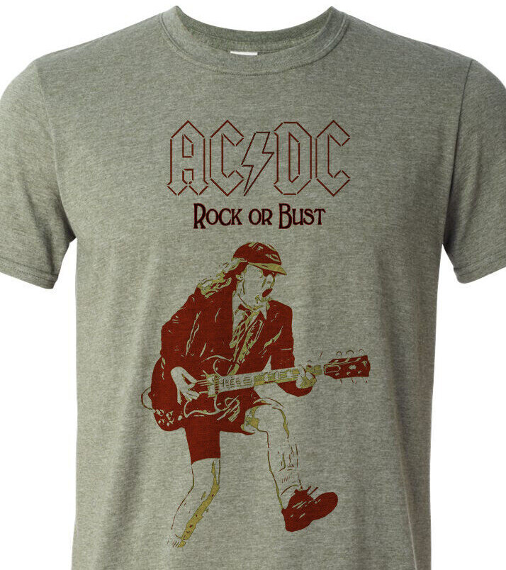 AC/DC Faces – Rock Or Bust – Short Sleeve Tee – Fast Ship