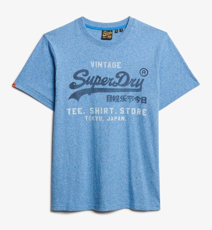Superdry T-Shirt Short Sleeve Crew Neck Top VL Classic Relaxed Tee Blue Grey Red