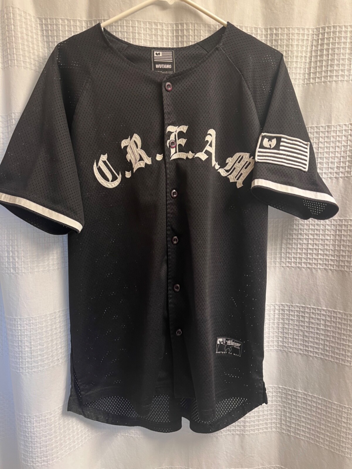RARE Black Wu-Tang OG Wutang Brand Baseball Jersey CREAM Black Medium