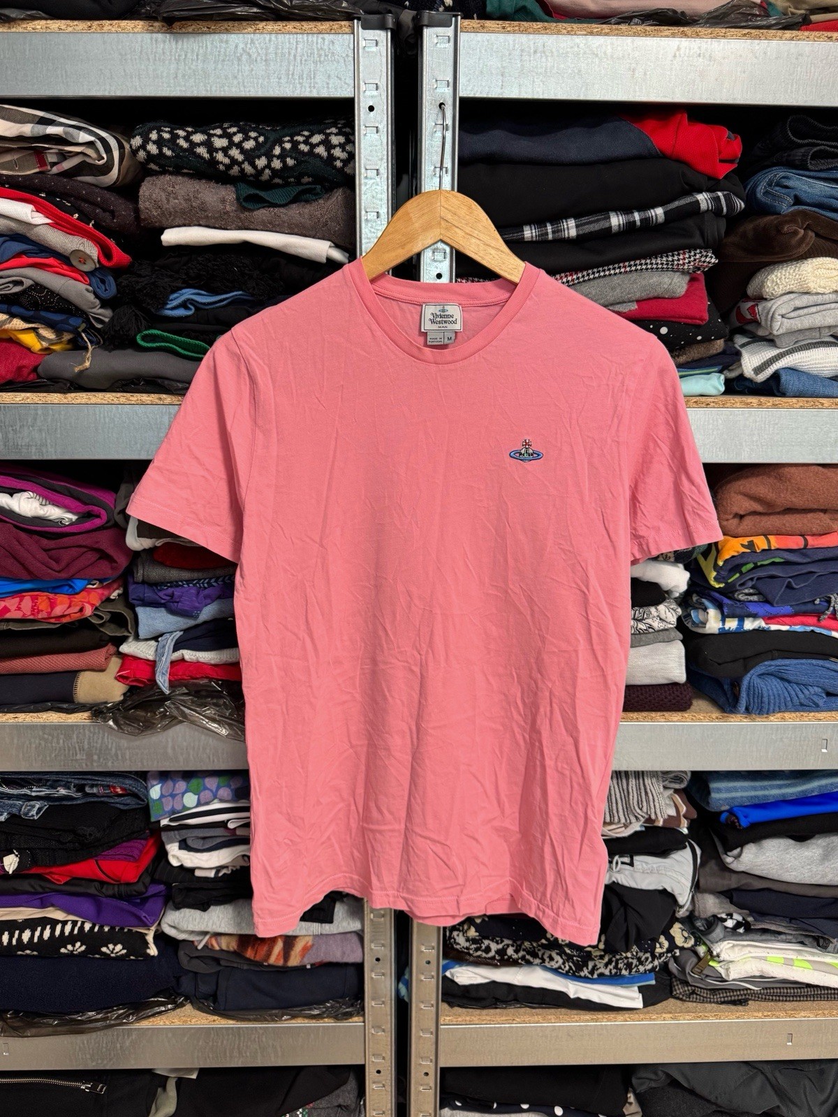 Mens Vivienne Westwood Man Orb Logo T-Shirt Light Pink Cotton Size M Authentic