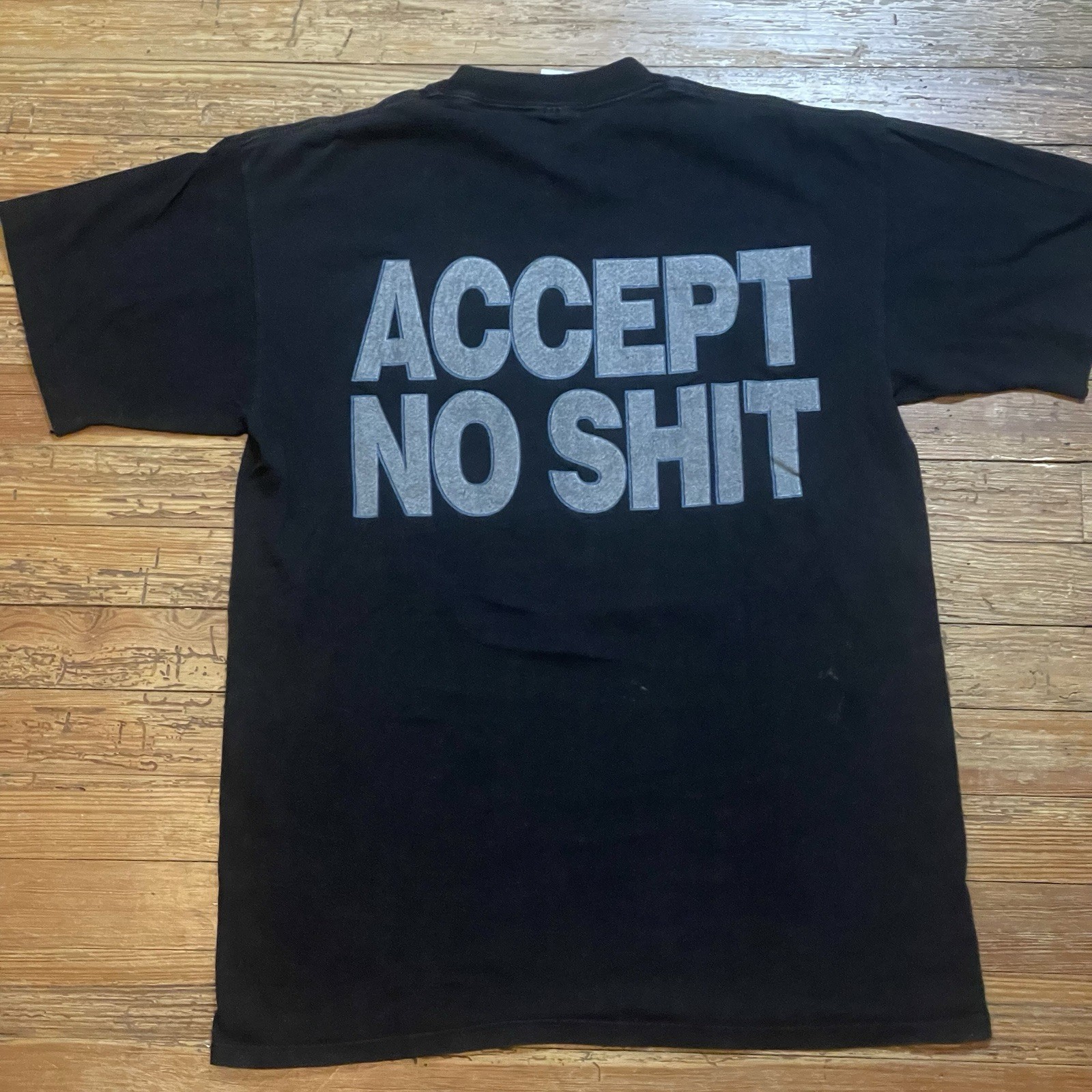 Vintage 90s Accept Shirt Size Large Middle Finger Band Tour Metal Thrash Rock