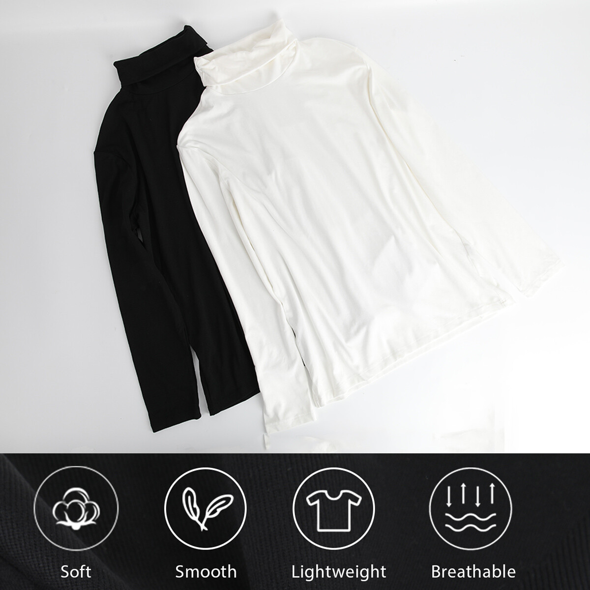 Men Pullover Turtle Neck T-shirt Slim Fit Tops Warm Winter Long Sleeve Shirts