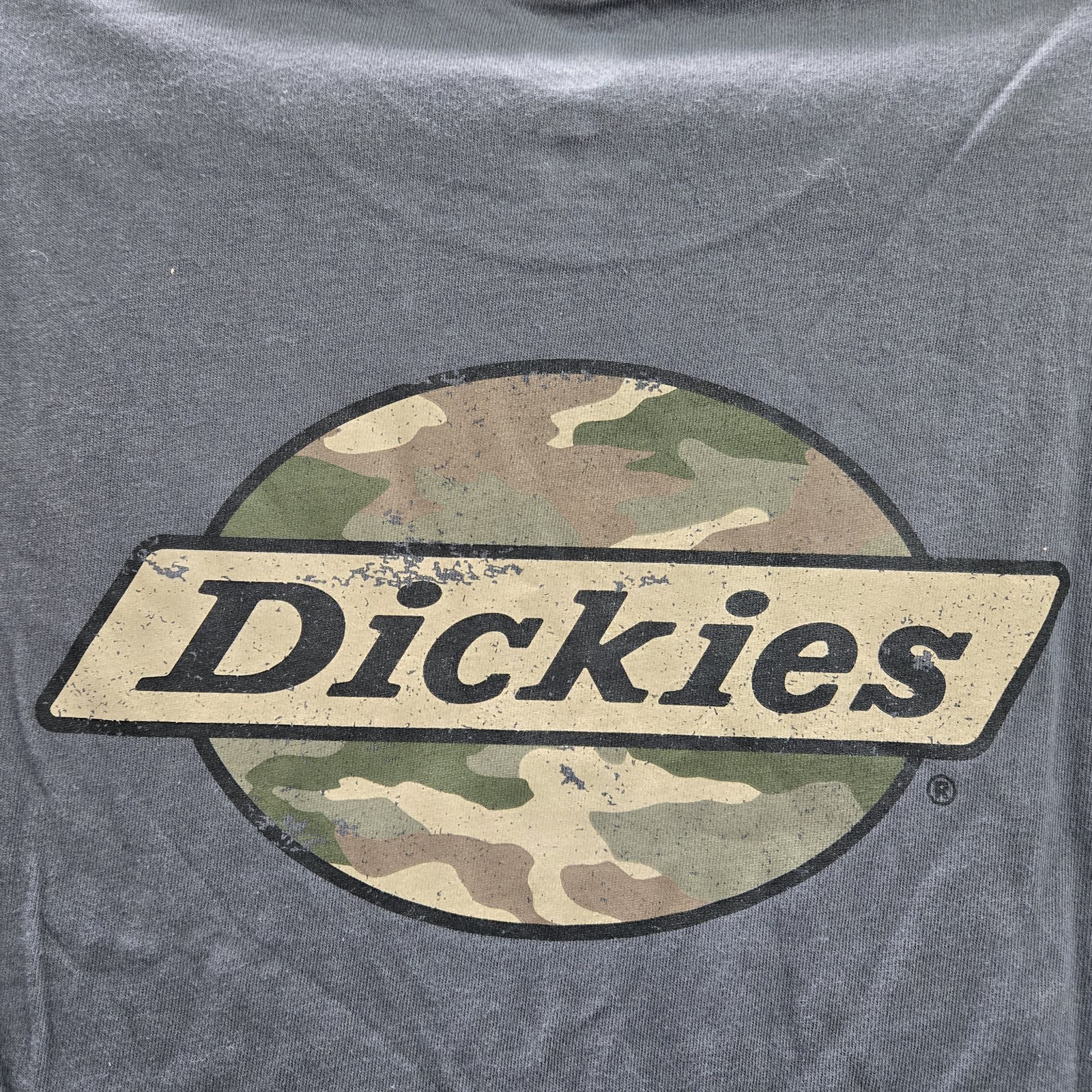 Dickies Men Shirt M Gray Camo Logo Graphic Print Short Sleeve Crew Neck NWT