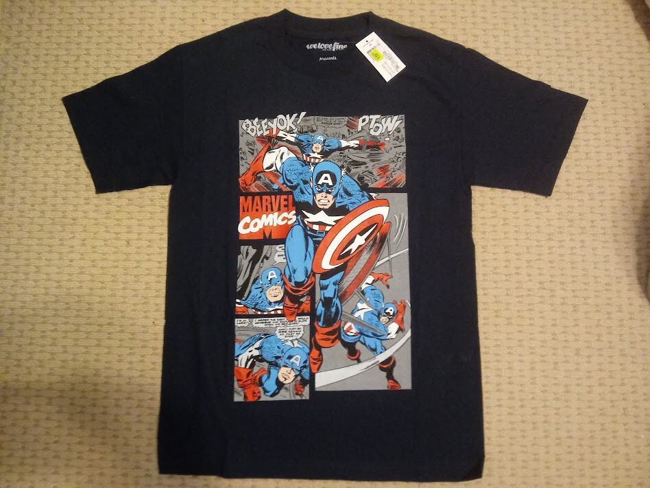 Marvel Official Captain America Comic Book T-Shirt Size Small: New with Tag