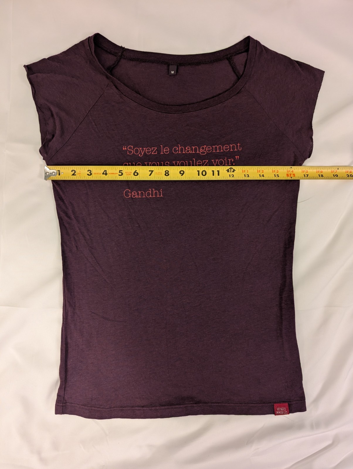 Bamboo Organic Cotton Top Medium (XS) Be The Change Gandhi Spanish Quote Soft