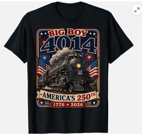 Big Boy 4014 Train 4th of July Retro US Flag Vintage Apparel Unisex T-Shirt