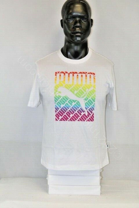 PUMA MEN S/S PRIDE GRAPHIC T-SHIRT WHITE/MULTICOLOR 589184