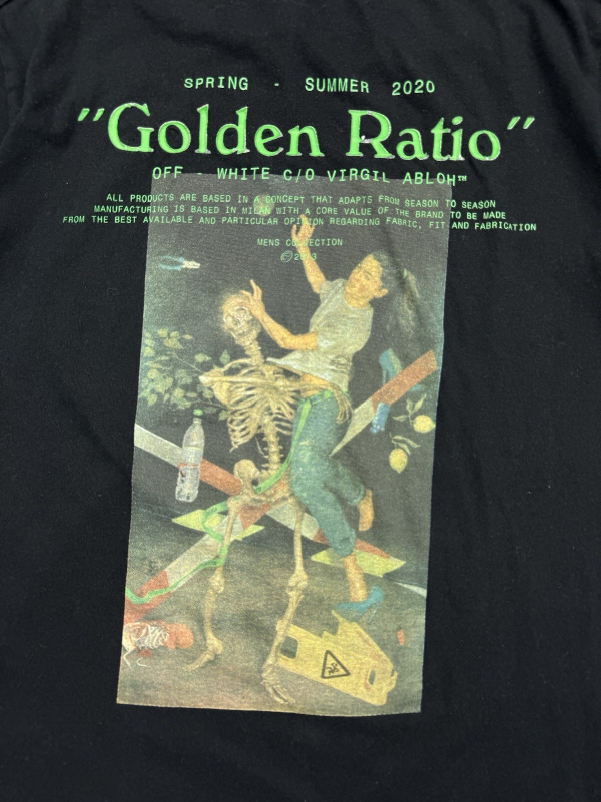 Off-White “Golden Ratio” Pascal Skeleton Graphic Black T-Shirt