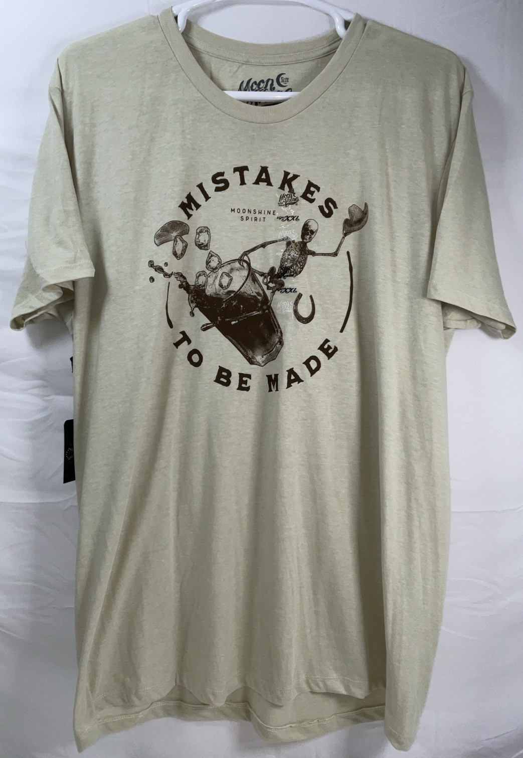 NWT Men Brad Paisley Moon Shine Spirit Mistakes To Be Made Rodeo T-shirt Tan XXL