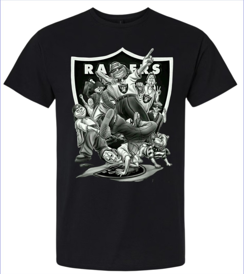 The Homies Raider Nation Men’s T-Shirt White, Black, Gray SM to 3XL