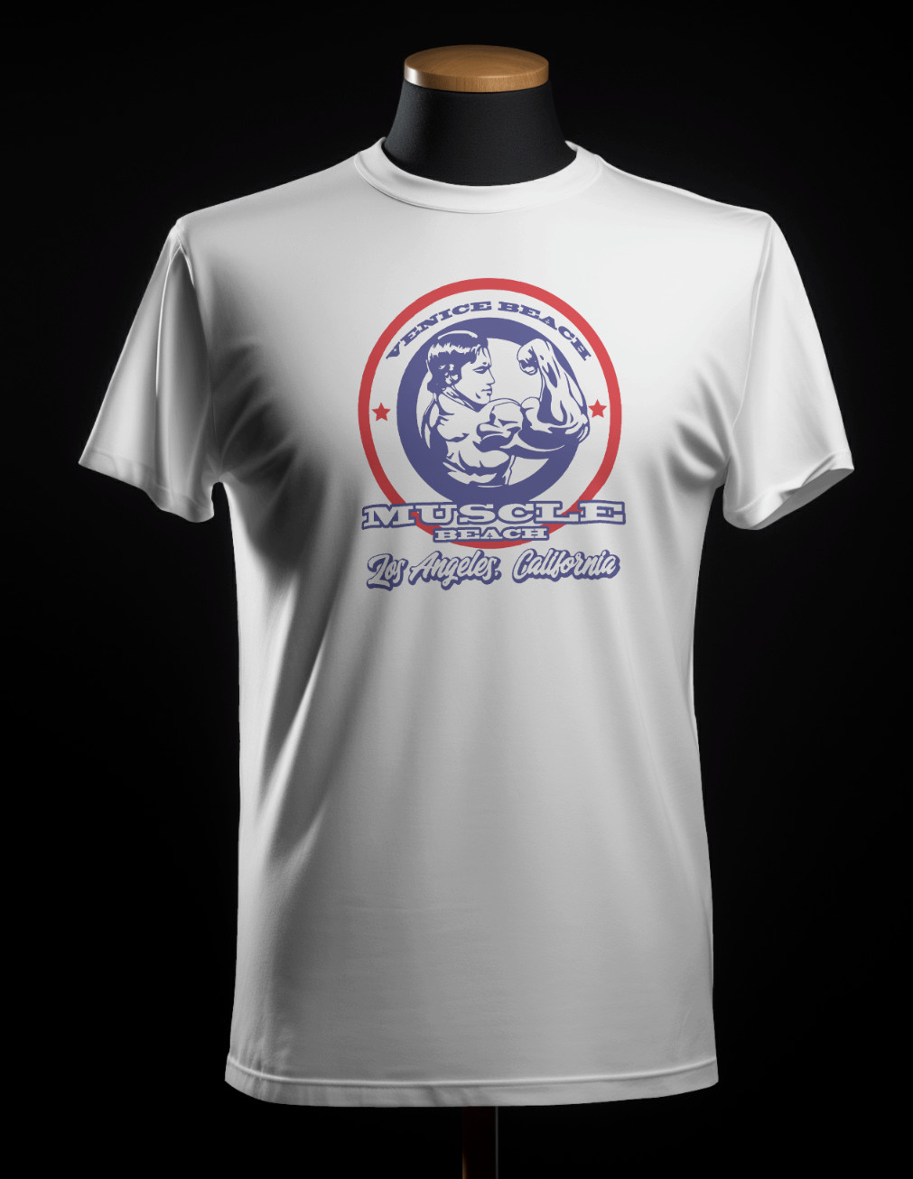 Muscle Beach Venice California Old School Bodybuilding Arnold Logo T-Shirt New