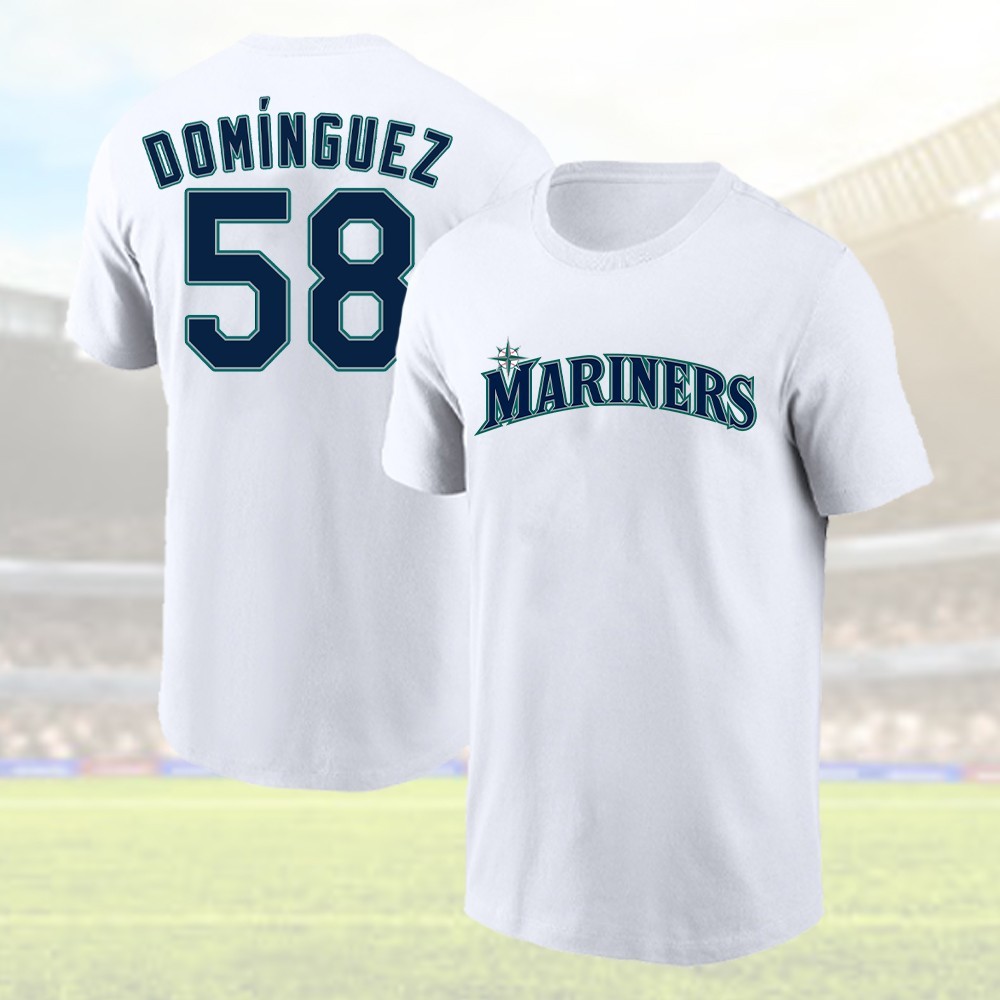 ⭐️Welcome Seranthony Domínguez #58 To Seattle Baseball 2026 Name & Number Tee