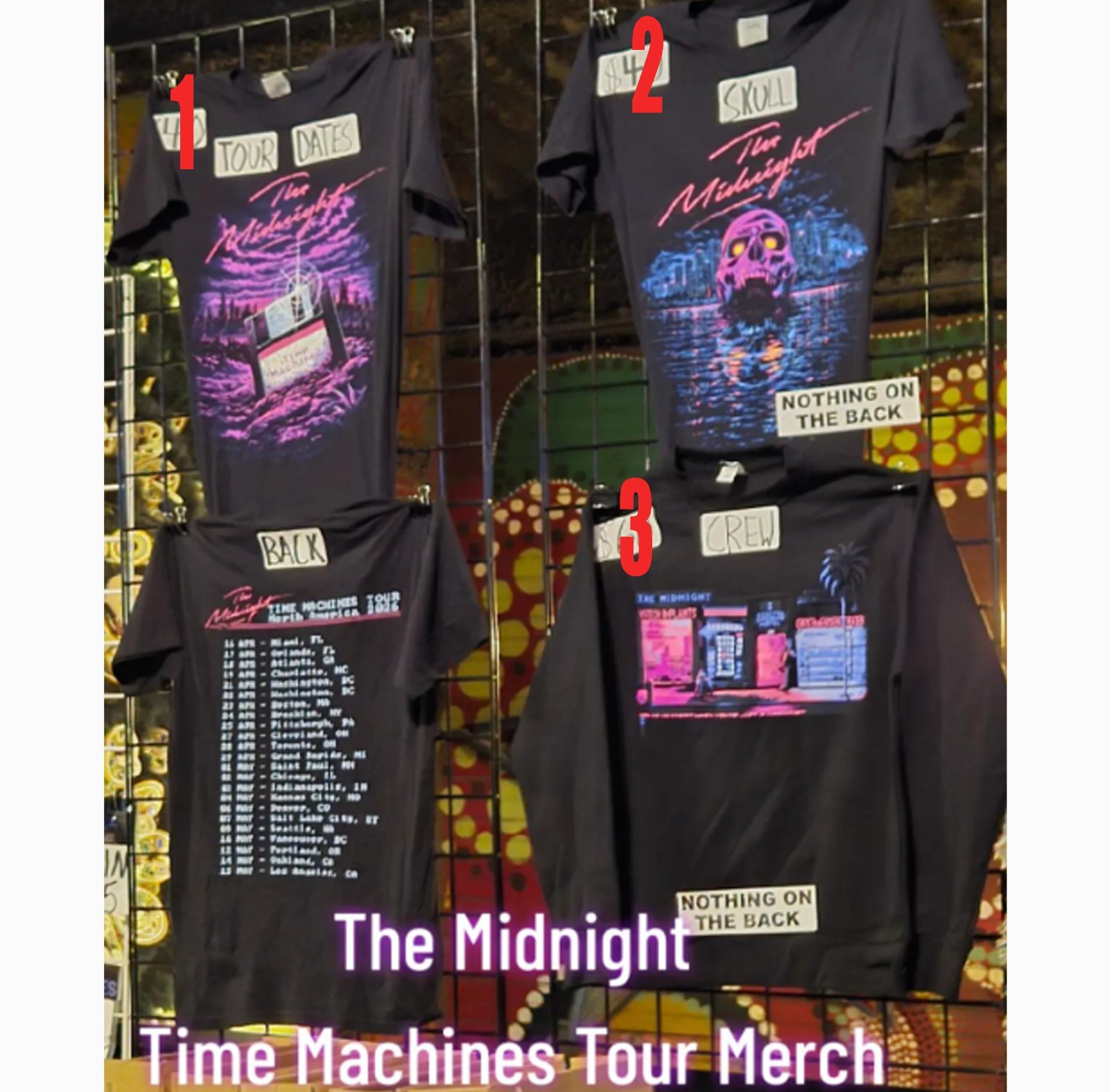 THE MIDNIGHT Time Machines North America Tour 2026 T shirt reprint