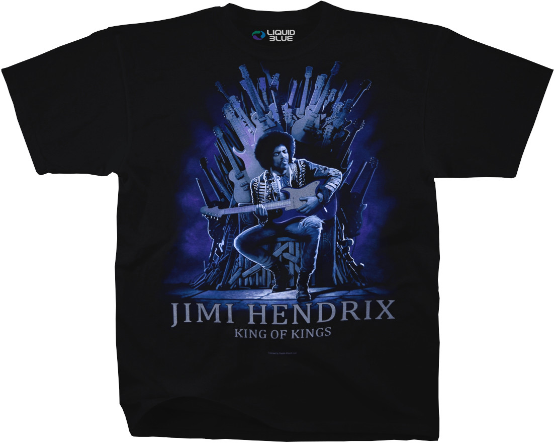 JIMI HENDRIX-KING OF KINGS-STRATOCASTER-T-SHIRT S,M,L,XL,2X,3X,4X,5X-VINTAGE-Lmt