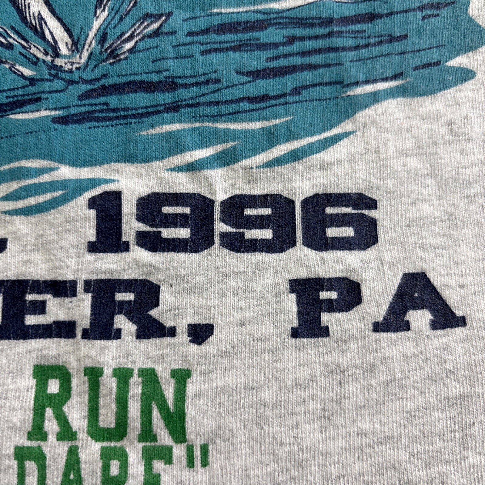 Vintage “NO WOMEN” Running Race T-shirt Tank Top Size L USA Lancaster Pa Nike