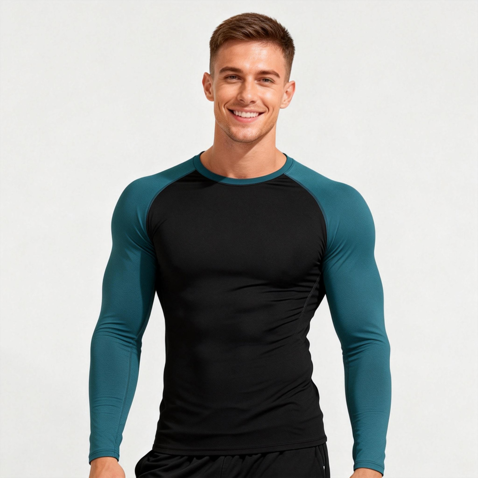 4 Colors Athletic Long Sleeve Compression Shirts Dry Fit Sports Gym Shirts