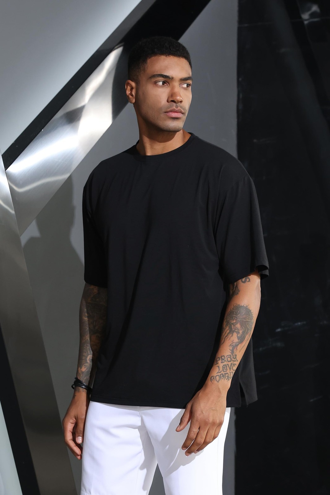 Men’s Oversized Workout T-Shirts Lightweight Quick Dry Short Sleeve Tshirts C…
