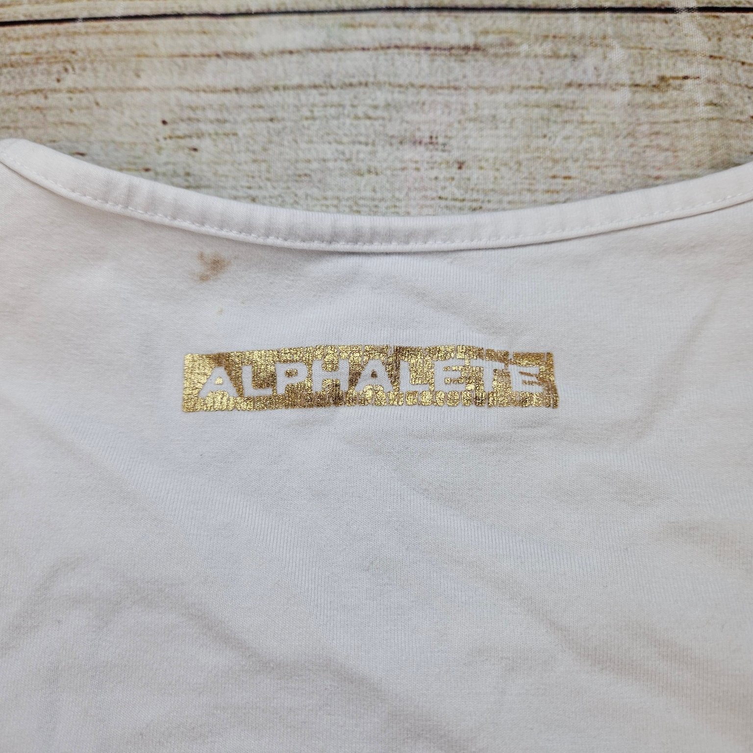 ALPHALETE Men’s Tank Top White L Performance Fit Cotton Spandex Activewear