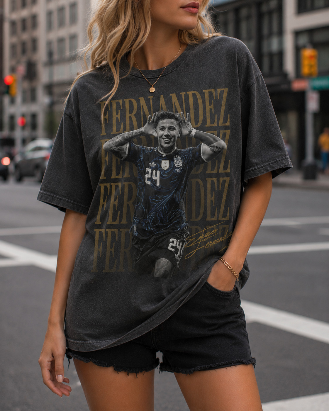 Enzo Fernandez Vintage Graphic T-Shirt, Soccer Fan Shirt, Football Player Tee