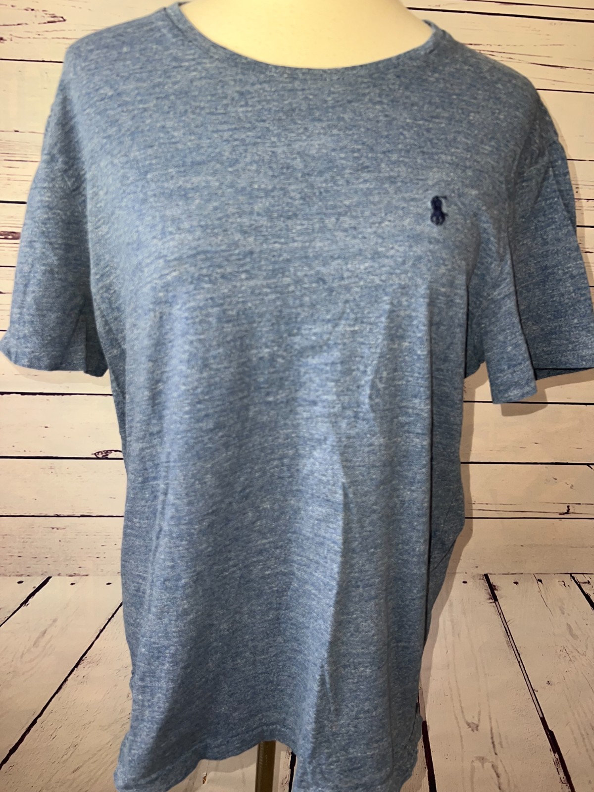 Polo Ralph Lauren shirt Large Mens T-Shirt Short Sleeve Tee Custom Fit Blue