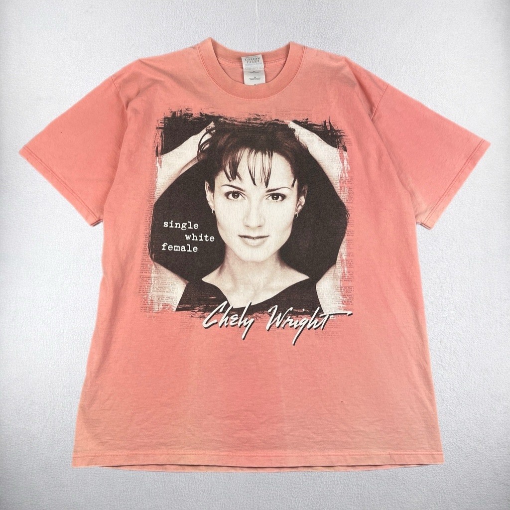 Vintage Chely Wright Single White Female T Shirt Men XL Pink Graphic Music