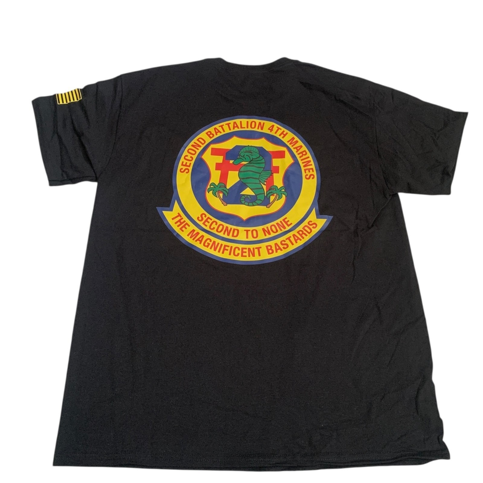 USMC Men’s Size L 2nd Battalion 4Th Marines Short Sleeve Black T-Shirt NEW