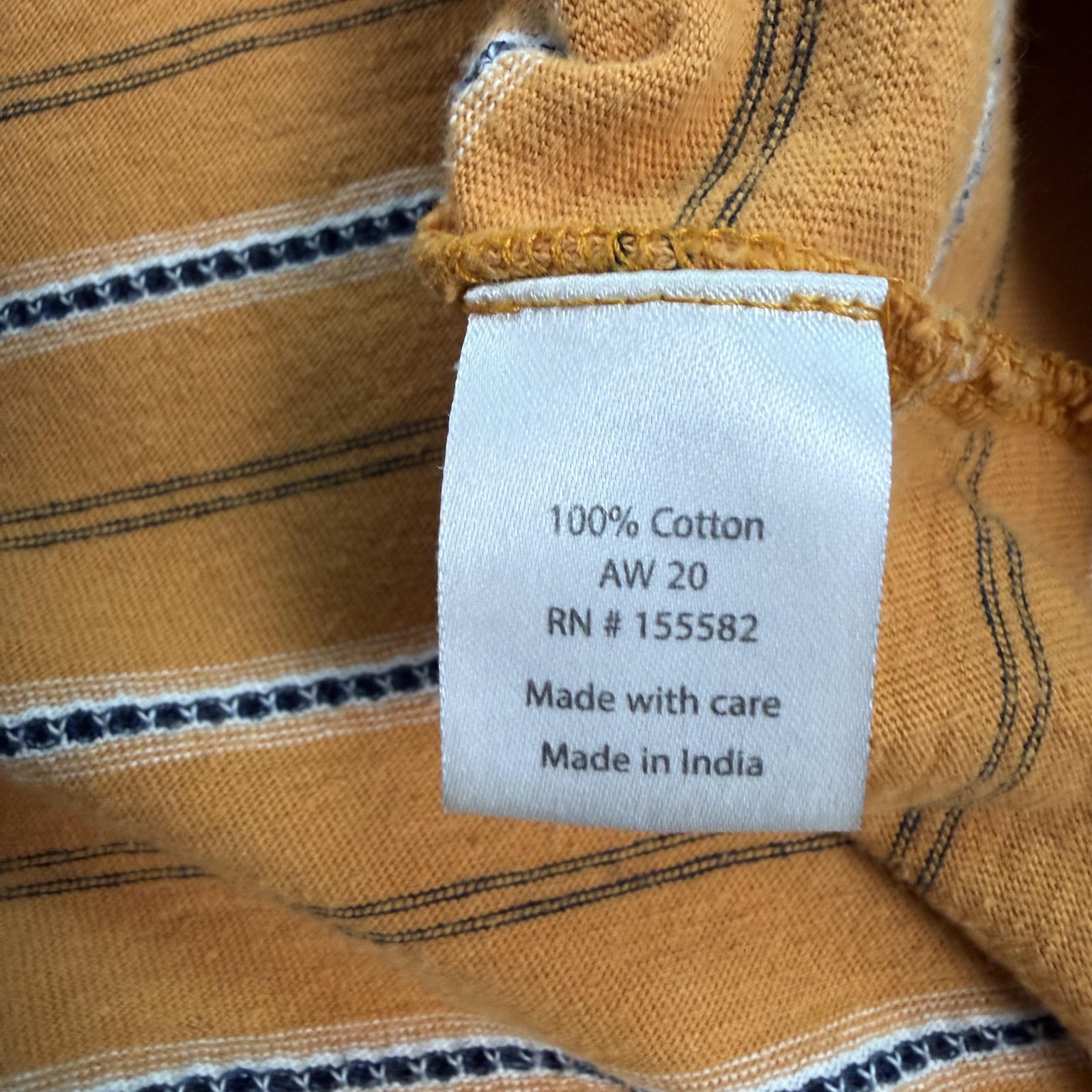 Corridor New York Shirt Mens Medium Yellow NYC Stripe Pocket Tee India Jersey