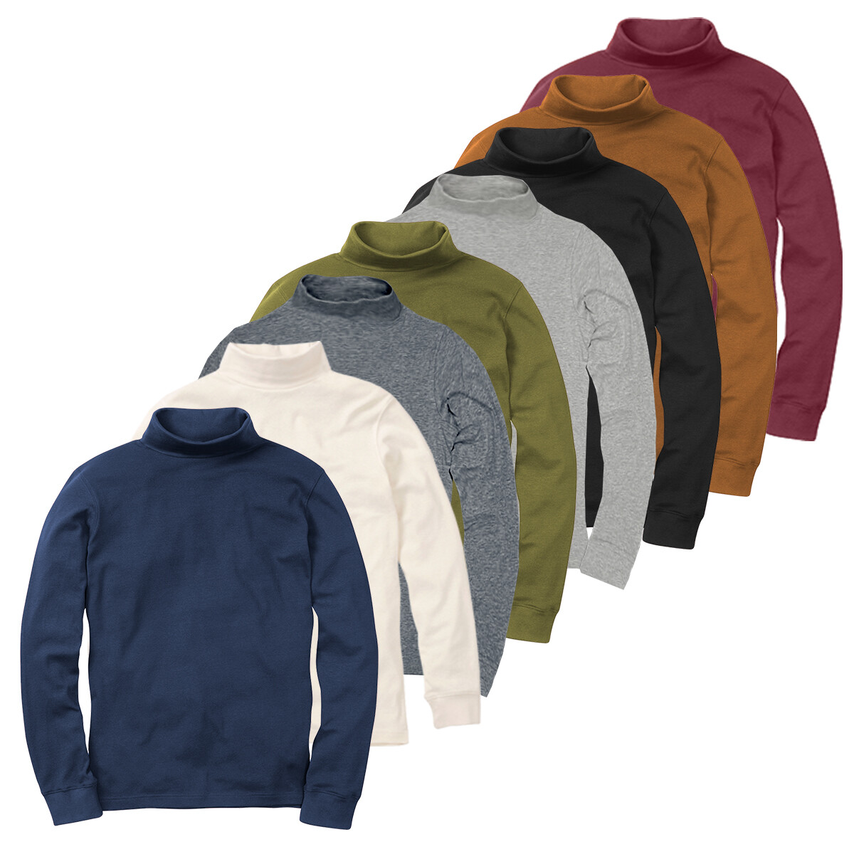 MENS ROLL NECK LONG SLEEVE COTTON POLO TURTLE NECK UK SIZES M,L,XL,XXL,XXXL NEW