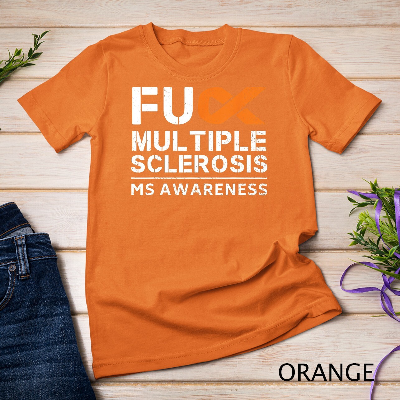 Multiple Sclerosis MS Awareness Support Ribbon Unisex T-shirt