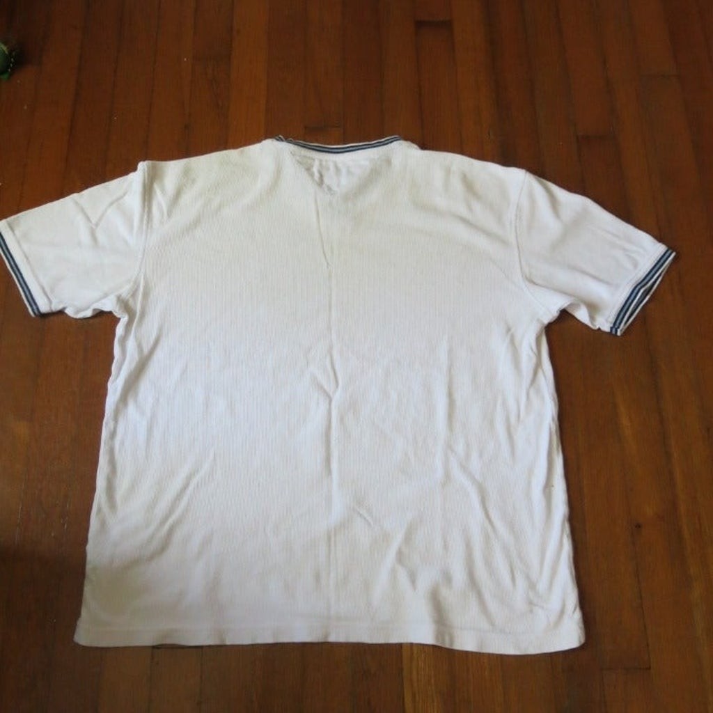 TOMMY HILFIGER V Neck Shirt Tennis Style Size L Men Short Sleeve Classic Preppy