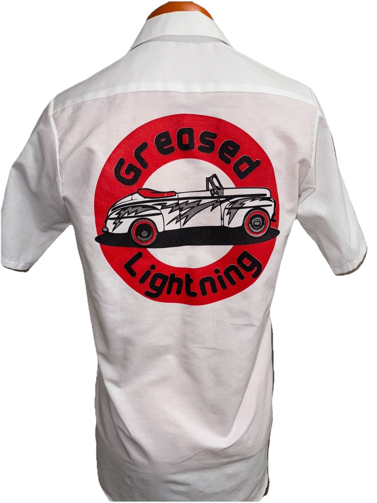 Grease Greased Lightning 1978 Movie Work Shirt Uniform Red Kap Men’s Size Small